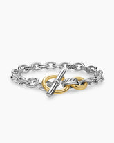 DY Mercer® Toggle Chain Bracelet in Sterling Silver with 18K Yellow Gold and Diamonds, 8mm