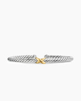Cable Flex® X Station Bracelet in Sterling Silver with 14K Yellow Gold, 4mm