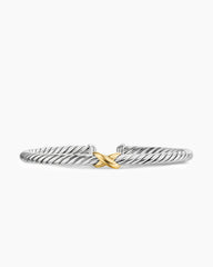 Cable Flex® X Station Bracelet in Sterling Silver with 14K Yellow Gold, 4mm