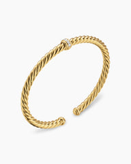 Cablespira® Flex Station Bracelet in 18K Yellow Gold with Diamonds, 4mm
