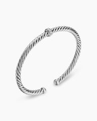Cable Flex® Station Bracelet in Sterling Silver with Diamonds, 4mm