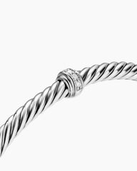 Cable Flex® Station Bracelet in Sterling Silver with Diamonds, 4mm