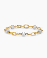 DY Madison® Pavé Bead Chain Bracelet in 18K Yellow Gold with Diamonds, 6mm