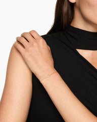 Petite Pavé Initial Chain Bracelet in 18K Yellow Gold with Diamond G