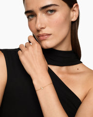 Petite Pavé Initial Chain Bracelet in 18K Yellow Gold with Diamond T