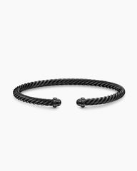 Classic Cable Bracelet in Black Aluminum, 4mm