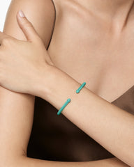 Classic Cable Bracelet in Turquoise Aluminum, 4mm