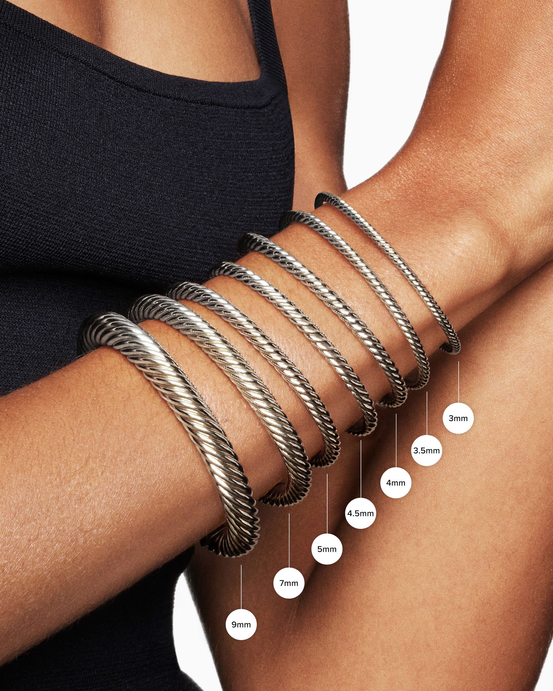 Classic Cable Bracelet in Turquoise Aluminum, 4mm