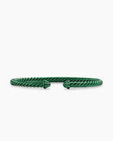 Classic Cable Bracelet in Green Aluminum, 4mm