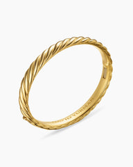Sculpted Cable Bangle Bracelet in 18K Yellow Gold, 8mm
