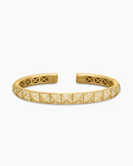 Pyramid Bangle Bracelet in 18K Yellow Gold with Diamonds, 6.5mm