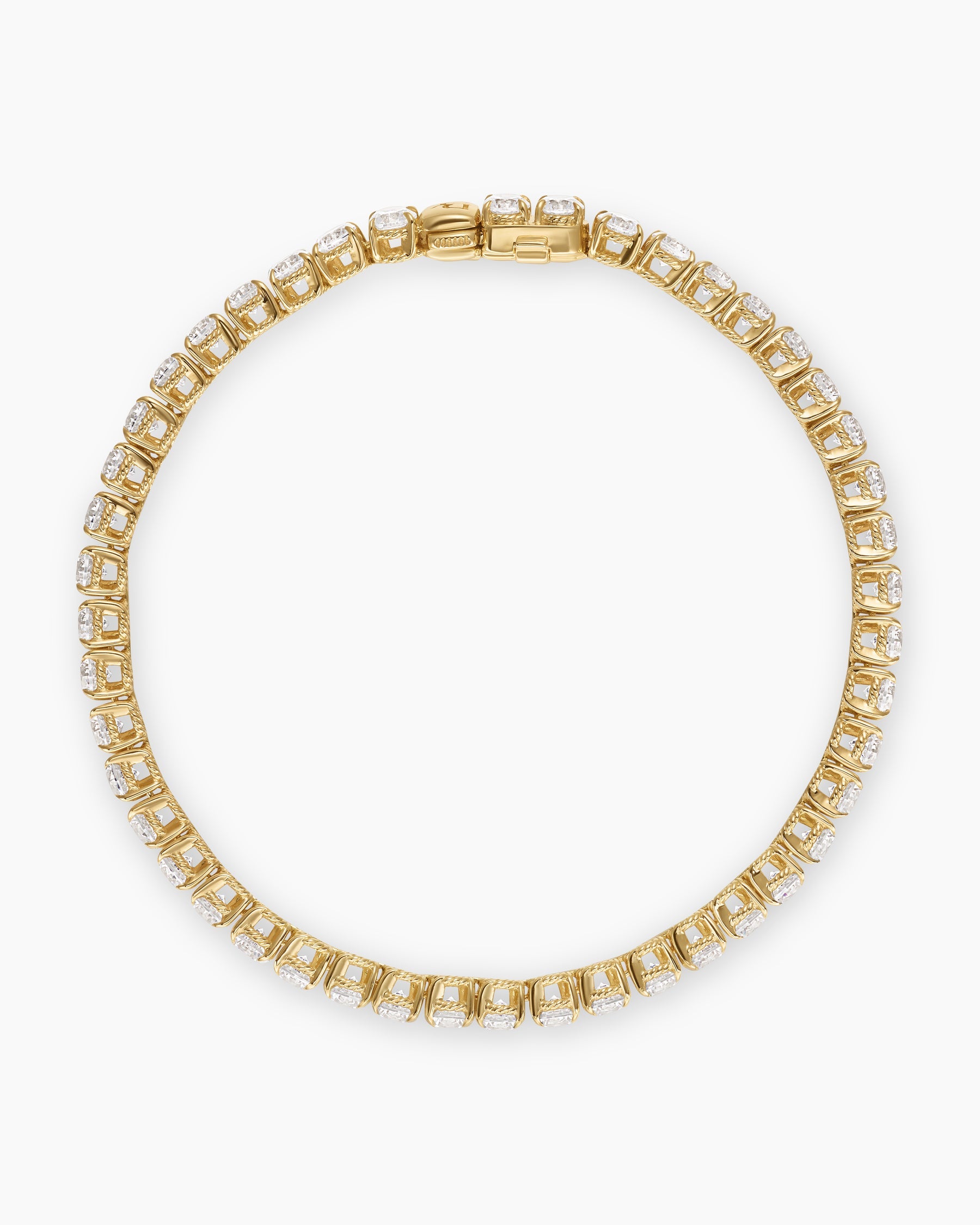 Tennis Bracelet in 18K Yellow Gold with Diamonds, 3.8mm