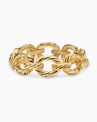 Sculpted Cable Oval Link Bracelet in 18K Yellow Gold, 18mm