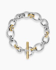 DY Mercer® Chain Bracelet in Sterling Silver with 18K Yellow Gold and Diamonds, 8mm