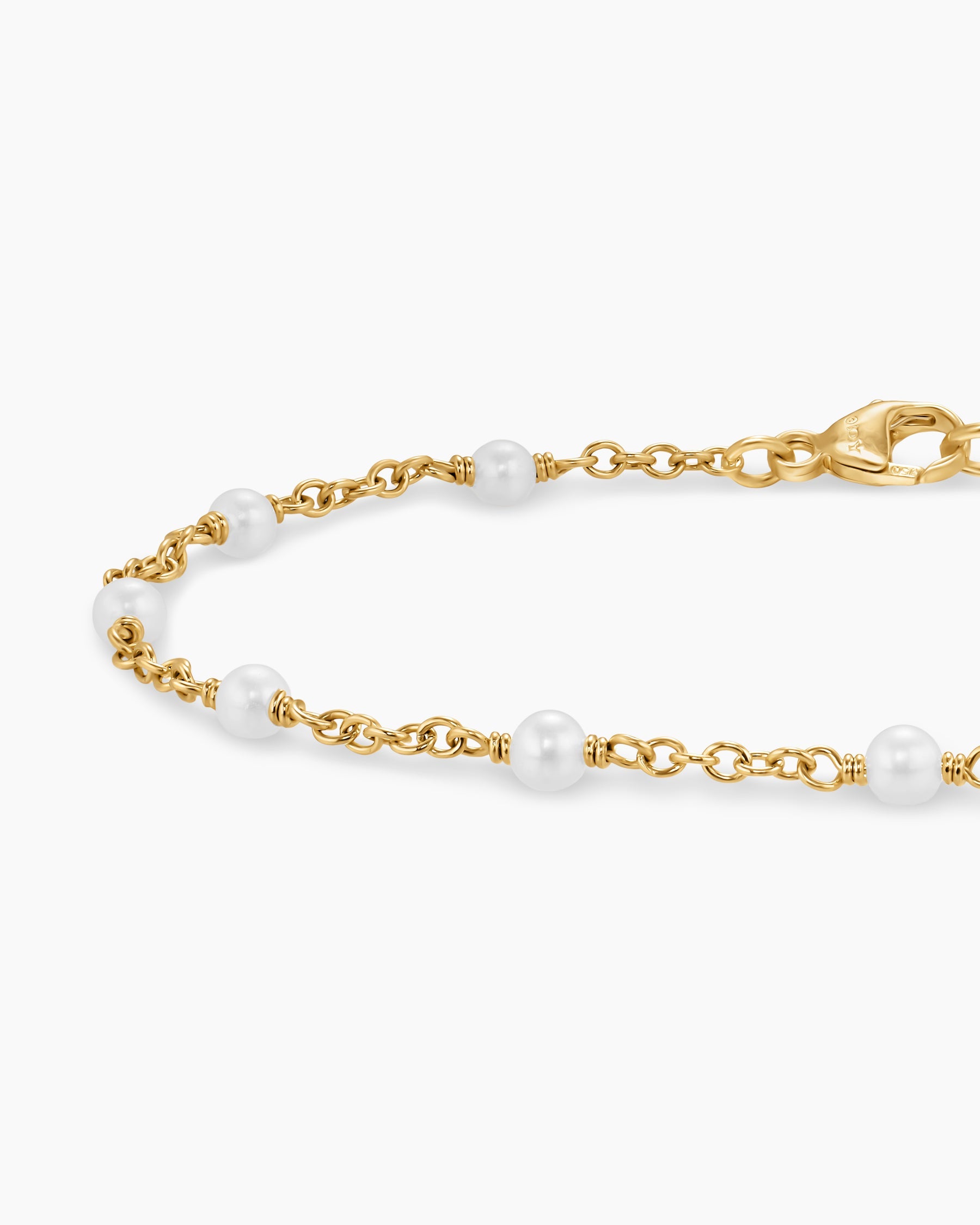 Pearl Classics Station Bracelet in 18K Yellow Gold, 3.5mm