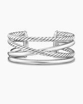 Bold Crossover Multi Row Cuff Bracelet in Sterling Silver, 24.4mm