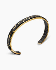 Streamline® Cuff Bracelet in 18K Yellow Gold with Forged Carbon, 8.5mm