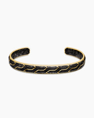 Streamline® Cuff Bracelet in 18K Yellow Gold with Forged Carbon, 8.5mm