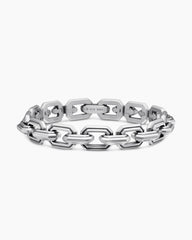 Faceted Flat Link Bracelet in Sterling Silver, 11mm