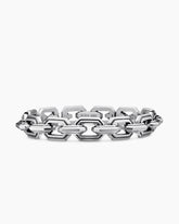 Faceted Flat Link Bracelet in Sterling Silver, 11mm