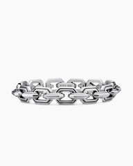 Faceted Flat Link Bracelet in Sterling Silver, 11mm
