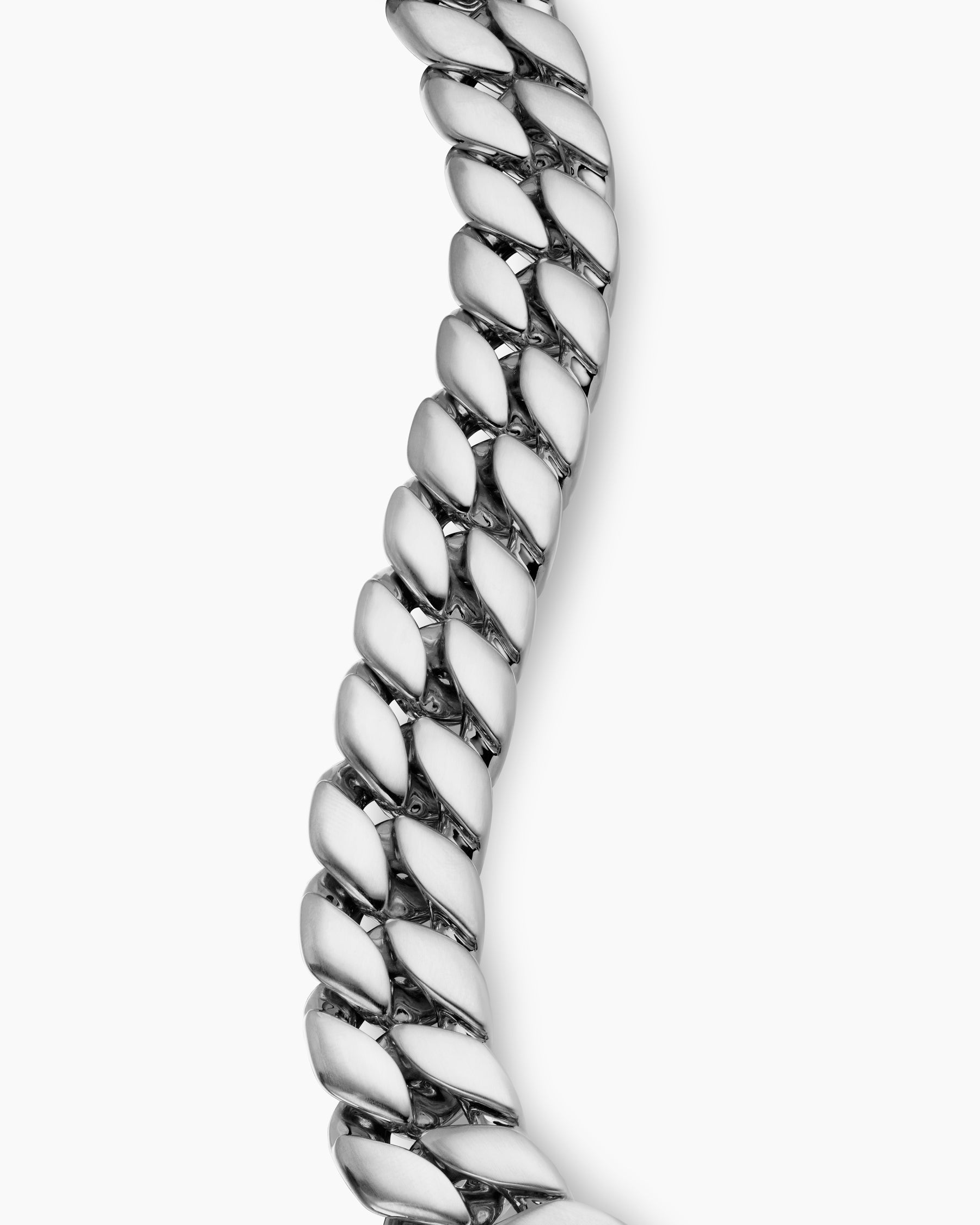 Curb Chain Bracelet in Sterling Silver, 14.5mm