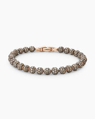 Spiritual Beads Bracelet in 18K Rose Gold and Pavé Cognac Diamonds, 6mm