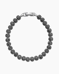 Spiritual Beads Bracelet in Sterling Silver with Pavé Black Diamonds, 6mm