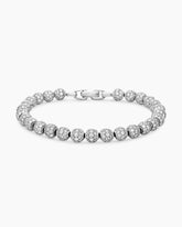 Spiritual Beads Bracelet in Sterling Silver with Pavé Diamonds, 6mm