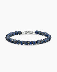 Spiritual Beads Bracelet in Sterling Silver with Pavé Sapphires, 6mm