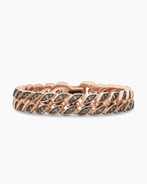 Curb Chain Bracelet in 18K Rose Gold with Cognac Diamonds, 11.5mm