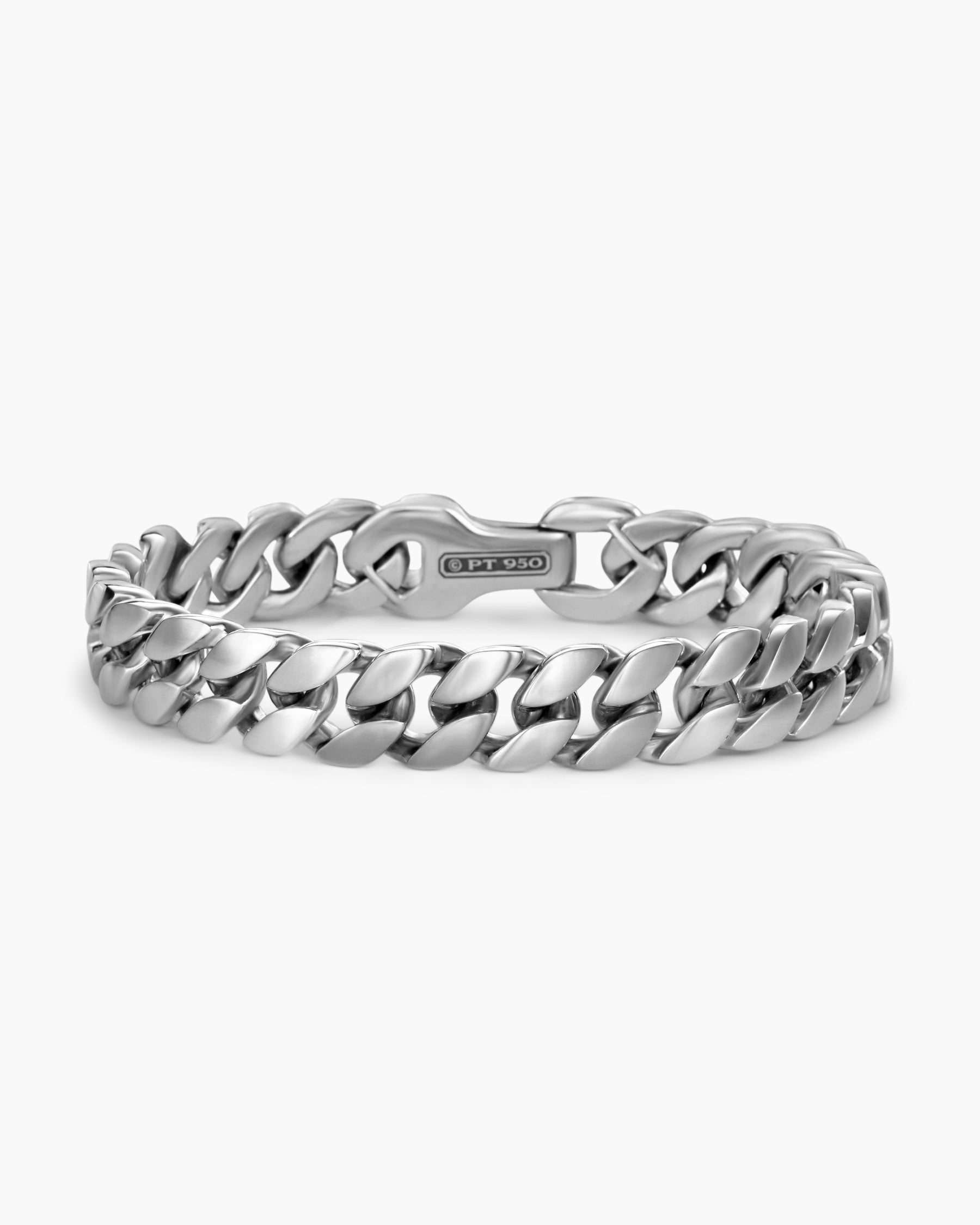 Curb Chain Bracelet in Platinum, 11.5mm