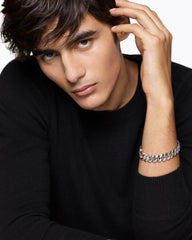 Curb Chain Bracelet in Platinum, 11.5mm