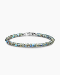 Spiritual Beads Faceted Bracelet in Sterling Silver with Labradorite, 5mm