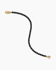 Spiritual Beads Bracelet with Black Onyx and 18K Yellow Gold, 4mm