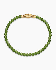 Spiritual Beads Bracelet with Nephrite Jade and 18K Yellow Gold, 4mm