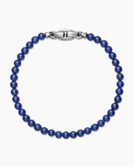 Spiritual Beads Bracelet in Lapis with Sterling Silver, 4mm