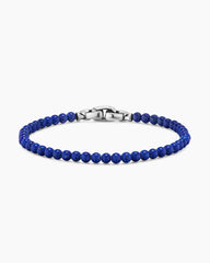 Spiritual Beads Bracelet in Lapis with Sterling Silver, 4mm