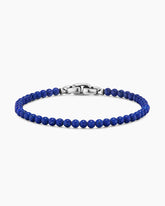 Spiritual Beads Bracelet in Lapis with Sterling Silver, 4mm