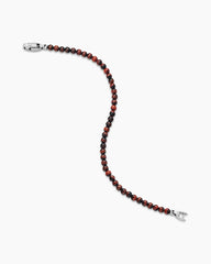 Spiritual Beads Bracelet in Red Tiger’s Eye with Sterling Silver, 4mm