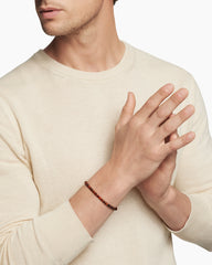 Spiritual Beads Bracelet in Red Tiger’s Eye with Sterling Silver, 4mm