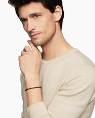 Spiritual Beads Bracelet in Tiger’s Eye with Sterling Silver, 4mm