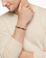 Hex Bead Bracelet with Black Onyx and 18K Yellow Gold, 6mm