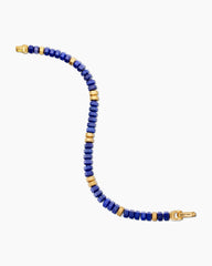 Hex Bead Bracelet with Lapis and 18K Yellow Gold, 6mm