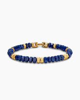Hex Bead Bracelet with Lapis and 18K Yellow Gold, 6mm
