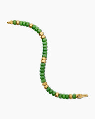 Hex Bead Bracelet with Nephrite Jade and 18K Yellow Gold, 6mm