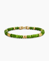 Hex Bead Bracelet with Nephrite Jade and 18K Yellow Gold, 6mm