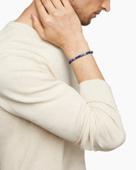 Hex Bead Bracelet in Sterling Silver with Lapis, 6mm