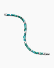 Hex Bead Bracelet in Sterling Silver with Turquoise, 6mm