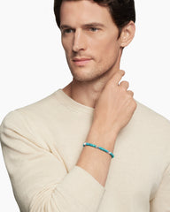 Hex Bead Bracelet in Sterling Silver with Turquoise, 6mm